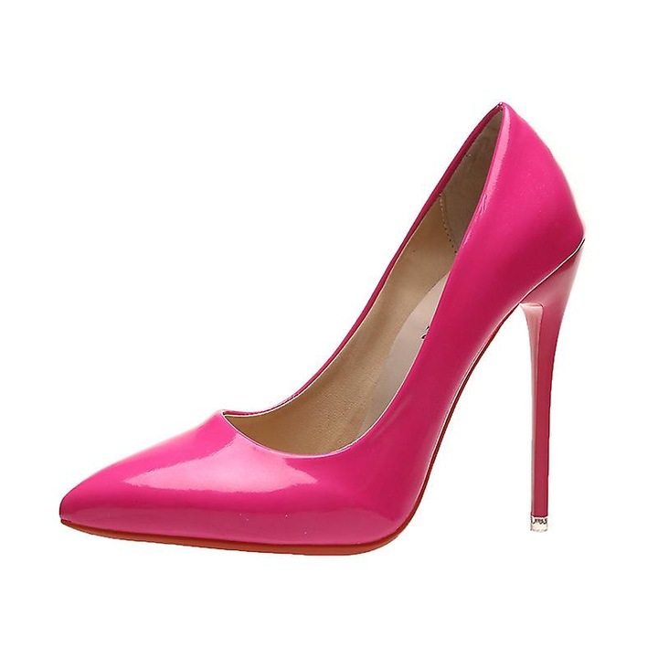 Pantofi dama, rose red, varf ascutit