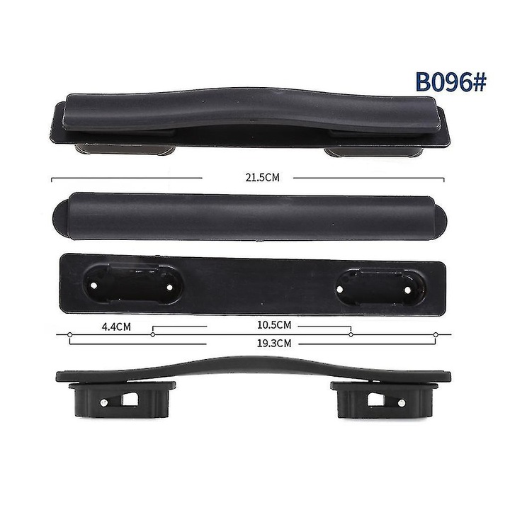 Maner de bagaj din plastic, set de 1 bucata, negru, rezistent la uzura