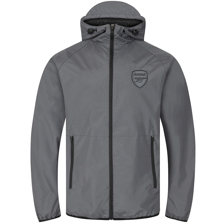 Спортно яке за мъже, Arsenal FC, полиестер, сив, Сив