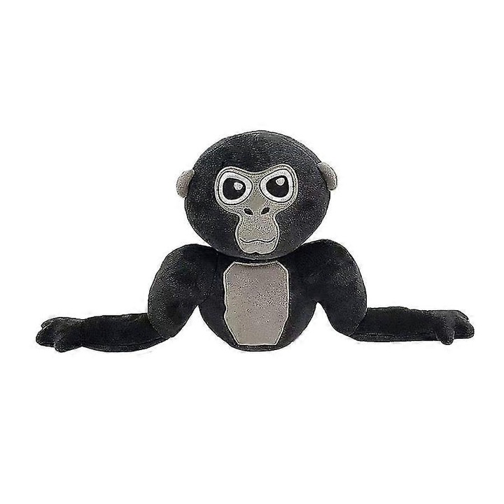 Jucarie de plus Gorilla, 28cm, unisex, din plus scurt, umplutura din bumbac PP, alb
