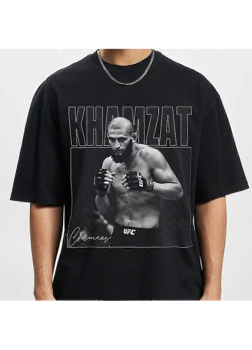 Khamzat Chimaev férfi póló, teljes nyomat, puha