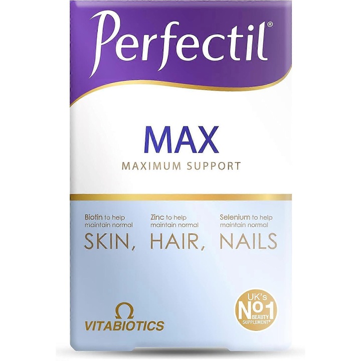 Perfectil Max, 84 capsule, suport pentru piele, par si unghii, multivitamine