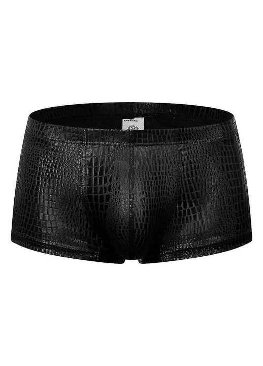 Boxeri barbatesti, talie joasa, negru, poliester