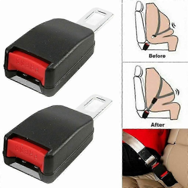 2x Biztonsági Öv Hosszabbító, Fekete, 120mm