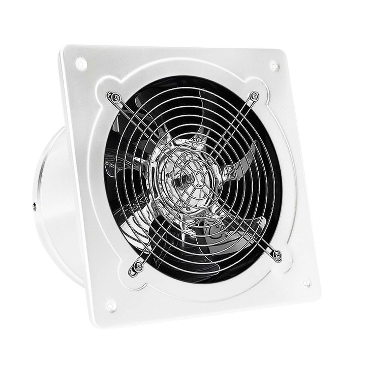 Ventilator de evacuare silentios, 1 set, putere mare, metal, montat pe fereastra