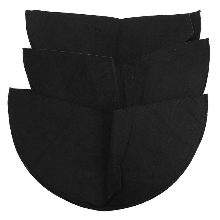 Set 3 ghivece din material textil, pentru plante, 16 inch, culoare neagra