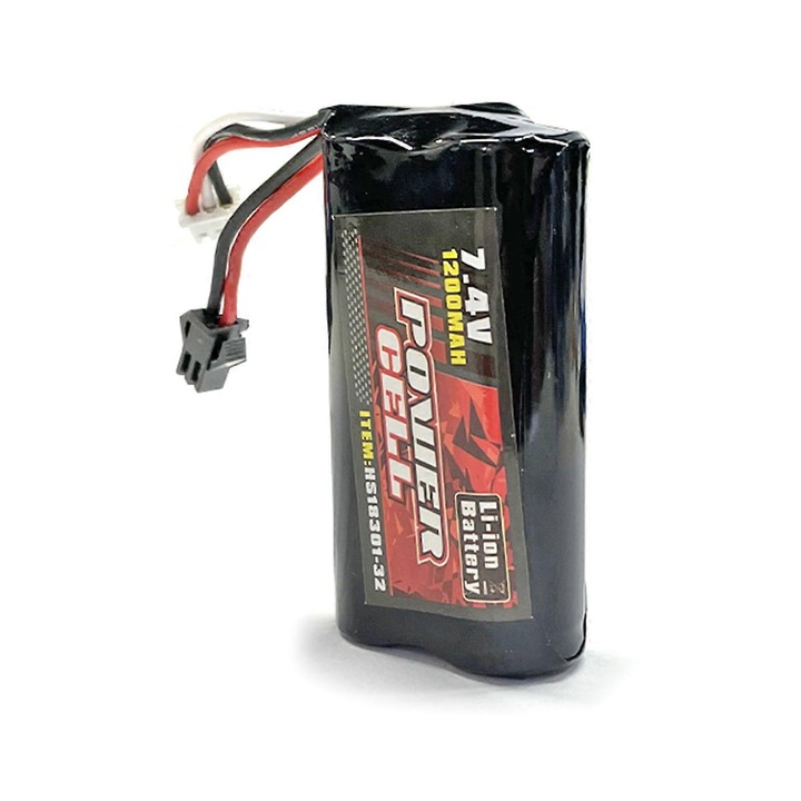 Li-ion akkumulátor készlet 7.4V 1200mAh RC-hez USB kábellel, méretek 3.7x2x7cm