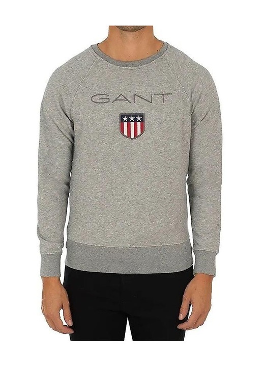 Hanorac barbati, guler rotund, maneca lunga, gri, bumbac, S INTL