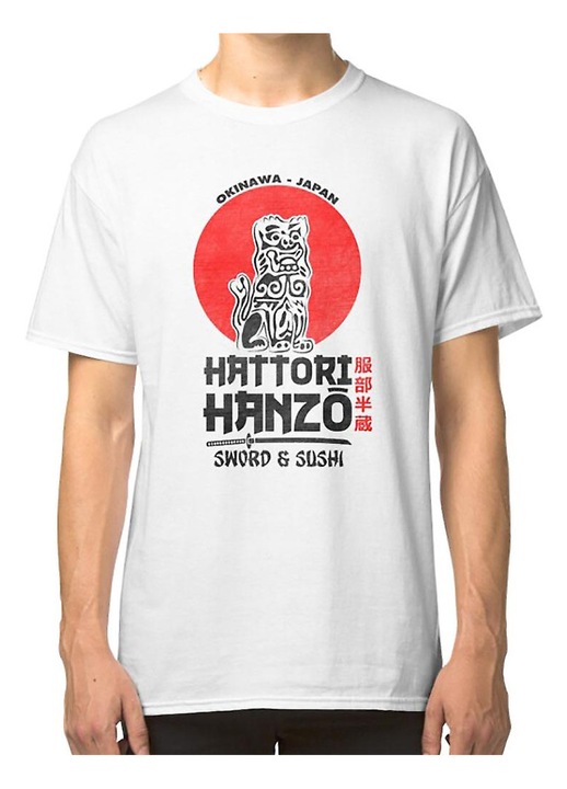 Férfi póló, Hattori Hanzo, fehér, pamut