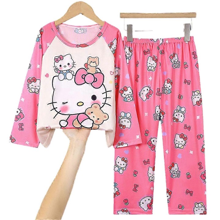 Pizsama lányoknak Hello Kitty, Rózsaszín, Poliészter