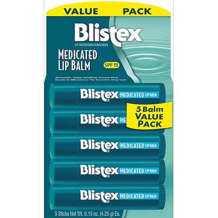 Blistex orvosi ajakbalzsam, 5 darabos szett, SPF 15 védelem, hidratálás, komfortos