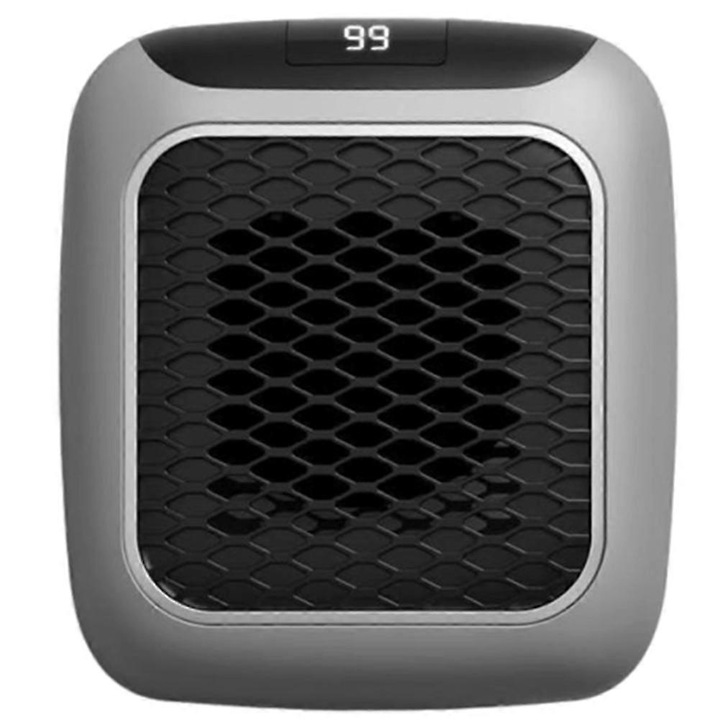 Elektromos hőlégfúvó 800W, távirányítóval, kompakt, falra szerelhető, szürke