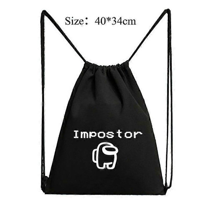 Rucsac sport, Among Us, design cu personaj alb, material poliester, dimensiuni portabile