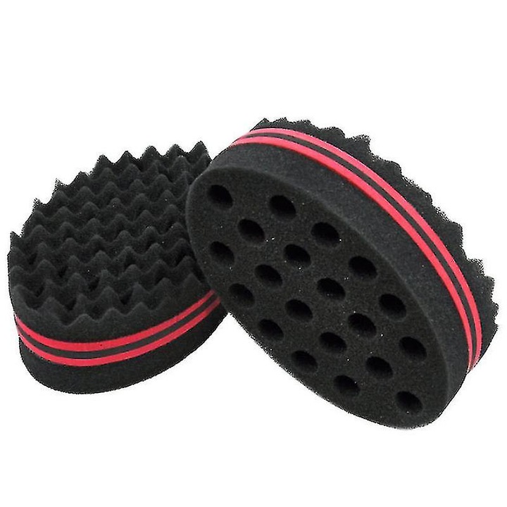 Perie de par, perie din burete pentru onduleuri, set, negru, usor de utilizat