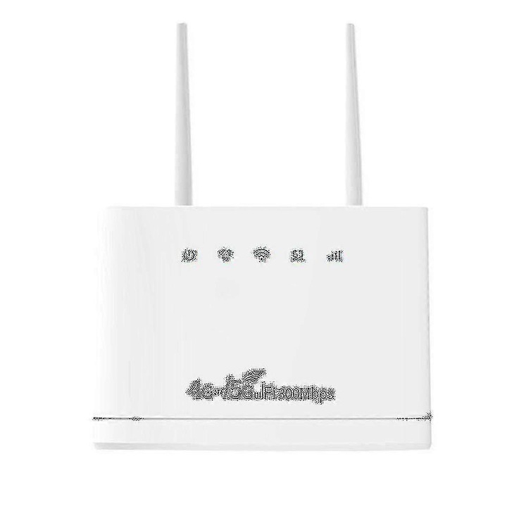 Router wireless 4G LTE, 300Mbps, alb, 22cm x 19cm x 6cm, set cu cablu de retea si adaptor de alimentare