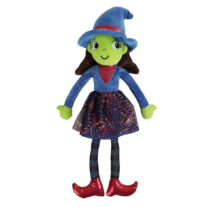 Papusa de plus, 40cm, din bumbac PP, design vrajitoare, jucarie pentru copii