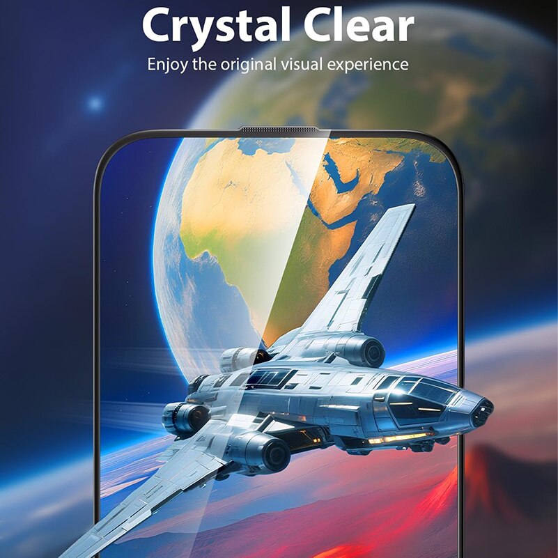 Set folii protectie sticla securizata compatibila cu iPhone 17 PRO, Rqiurpn, 2 folii pentru ecran si 2 protectii pentru camera, transparent, 6.3-inch