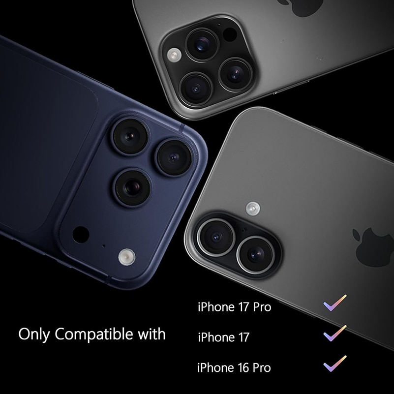 Set folii protectie sticla securizata compatibila cu iPhone 17 PRO, Rqiurpn, 2 folii pentru ecran si 2 protectii pentru camera, transparent, 6.3-inch