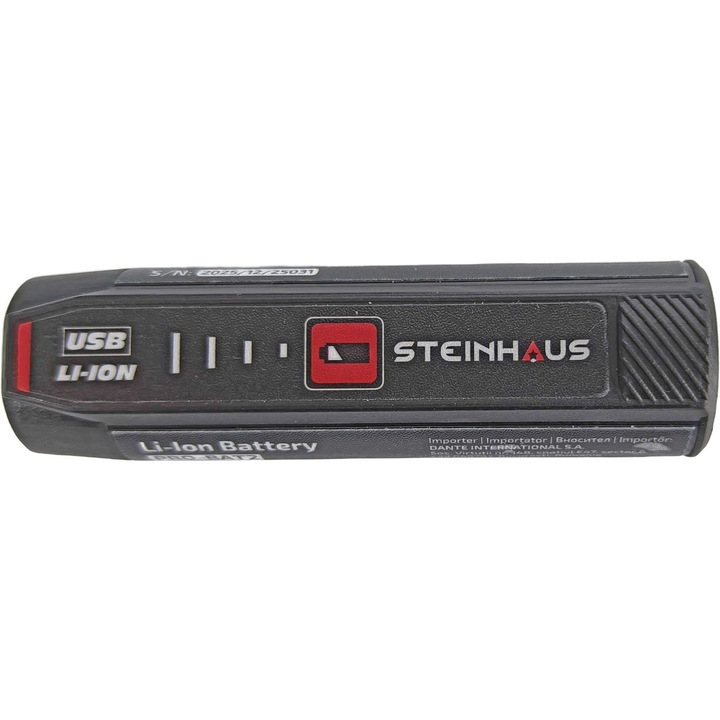 Acumulator Li-Ion Steinhaus PRO-BAT2, 4V, 2.0Ah, USB Type-C, pentru surubelnita electrica PRO-CS4