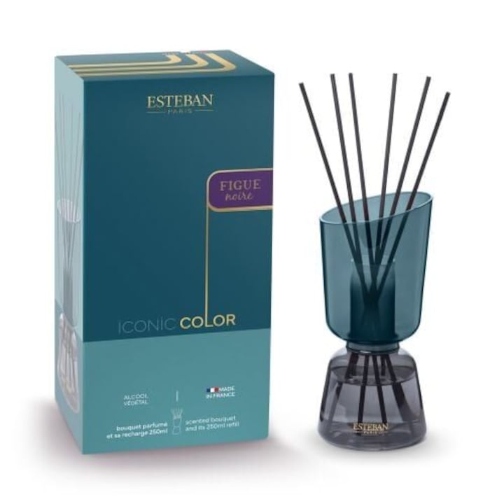 Difuzor parfum ESTEBAN PARIS PARFUMS Iconic Color Figue Noire 250 ml, parfumat-lemnos, design elegant
