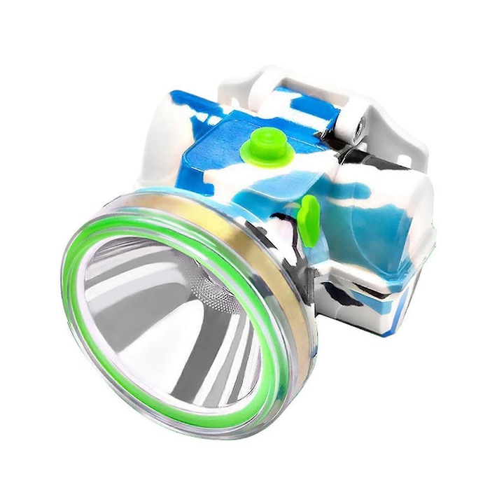 Újratölthető LED lámpa, 3 üzemmód, fehér, 56x75mm, szett töltővel és fejpánttal