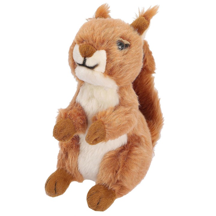 Figurina din plus veverita, 20x16x9cm, asortata, set de jucarii de plus