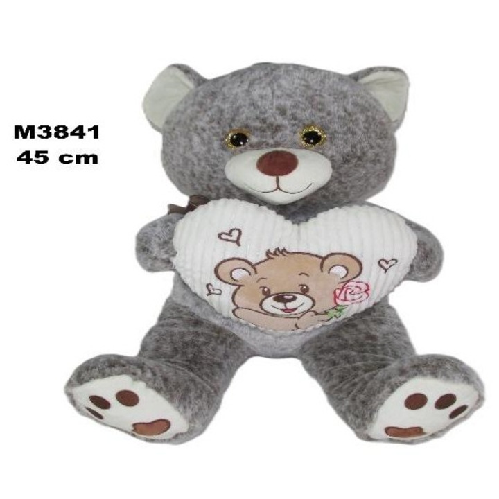 Плюшено мече, Sun Day, 45см, сиво