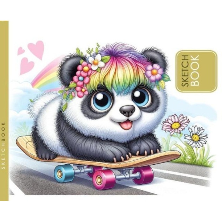 FRESH vázlatfüzet, 165x128mm, 24 oldal, 100g/m2, Panda