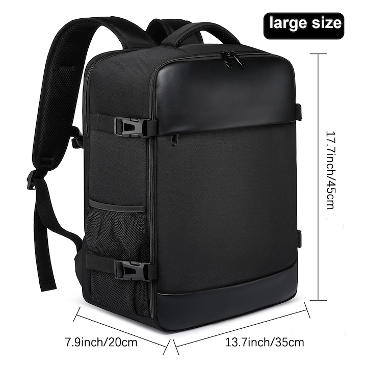 Rucsac Trumpet pentru Laptop, Negru, 14 inch - Design Ergonom, Compartimente Multiple, Rezistent la Uzura, Ideal pentru Calatorii, Scoala si Utilizare Zilnica