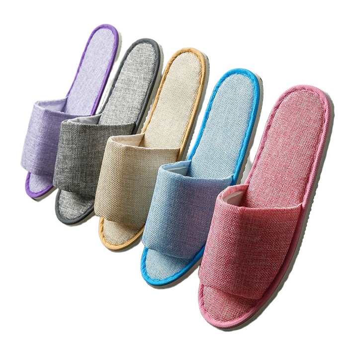 Papuci de unica folosinta hotel, bumbac si in, set 5 perechi, multicolor, marime unica