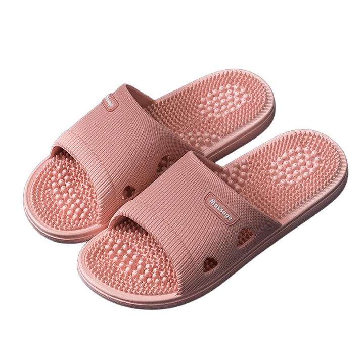 Papuci masaj, PVC, marimi 40-41 si 44-45, roz, 24x25cm