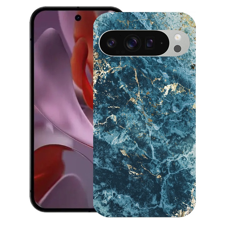 BestCase® Husa pentru Google Pixel 10 Pro XL cu Design Marble - Green And Gold, TPU Mat Ultra Slim, 2052000 B 885