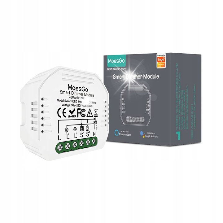 Kit inteligent de control al luminii MoesGo, 1-2 cai, ZigBee 3.0, compatibil cu Alexa si Google Home