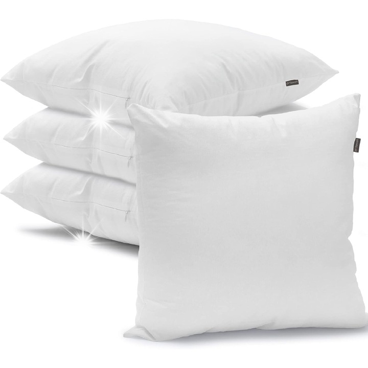 Dekoratív párnahuzat készlet, 35x35cm, hipoallergén, fehér, 3 darab
