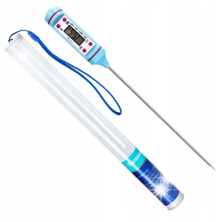 Дигитален кухненски термометър със сонда, 14,6 см, диапазон на измерване от -50C до 300C, неръждаема стомана