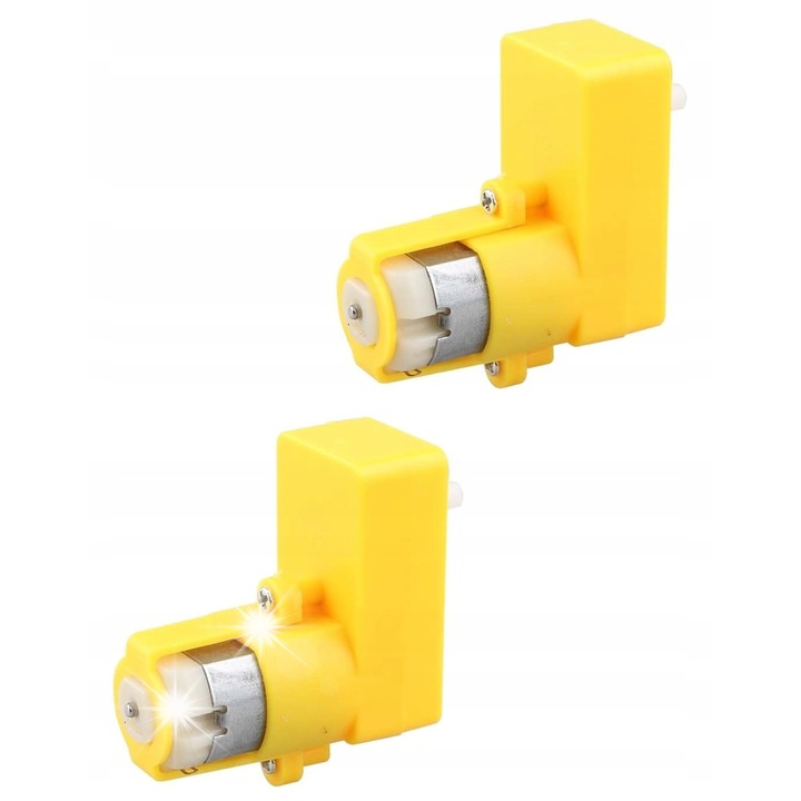 Motor cu angrenaj electric DC 3V-6V 1:48, set 2 bucati, pentru masini RC, dimensiuni mici, capacitate anti-interferenta