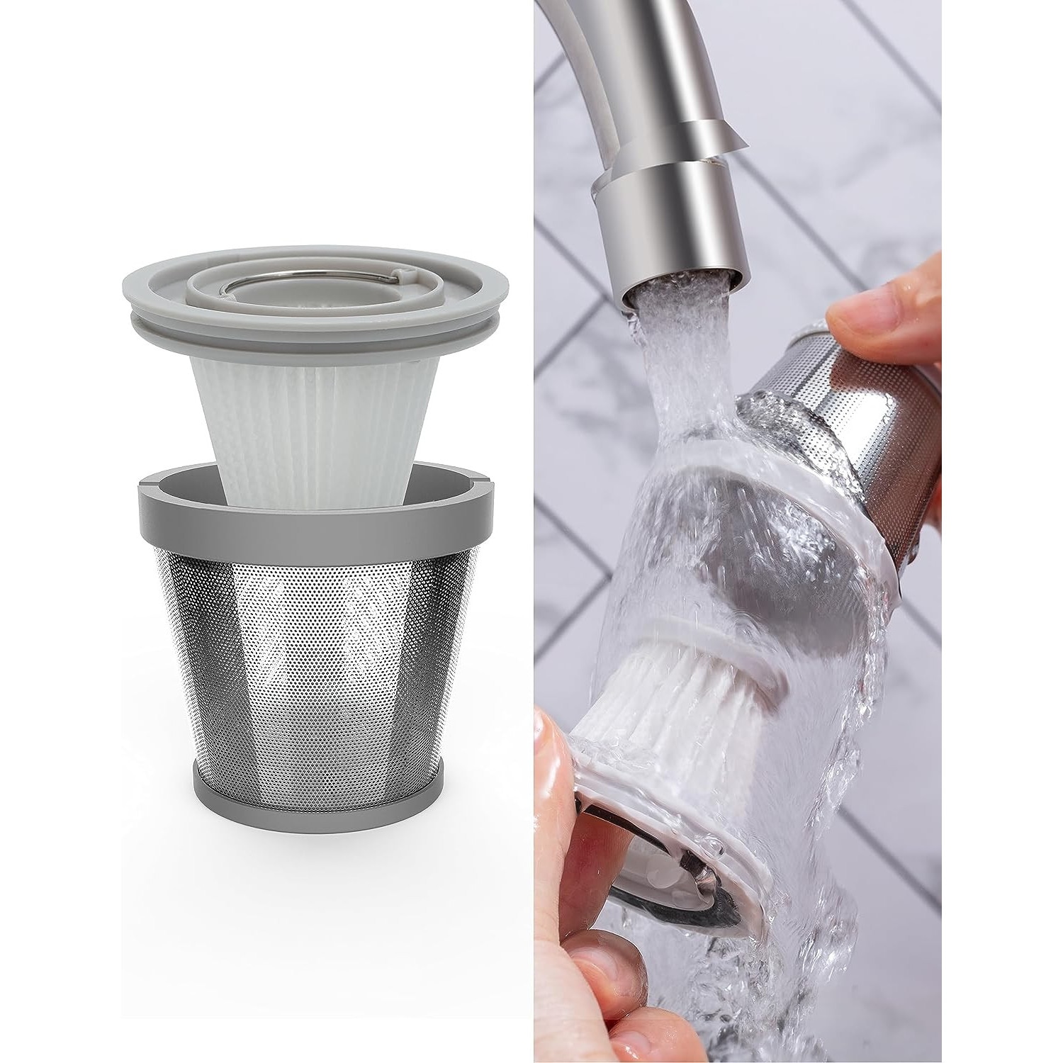 Aspirator manual fara fir, Brigii, 65W, 6500Pa, argintiu