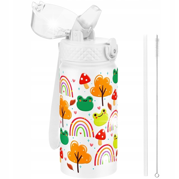 Детска бутилка, inna, 420мл, бяла, за топли и студени напитки