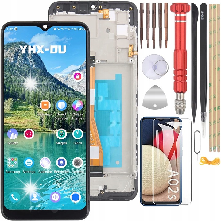 Display LCD Samsung Galaxy A02 6.5", reparare ecran defect, compatibilitate A02/A02s, negru