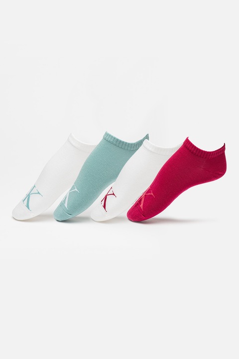 CALVIN KLEIN, Чорапи до глезена - 4 чифта, Бял/Тюркоаз/Малина