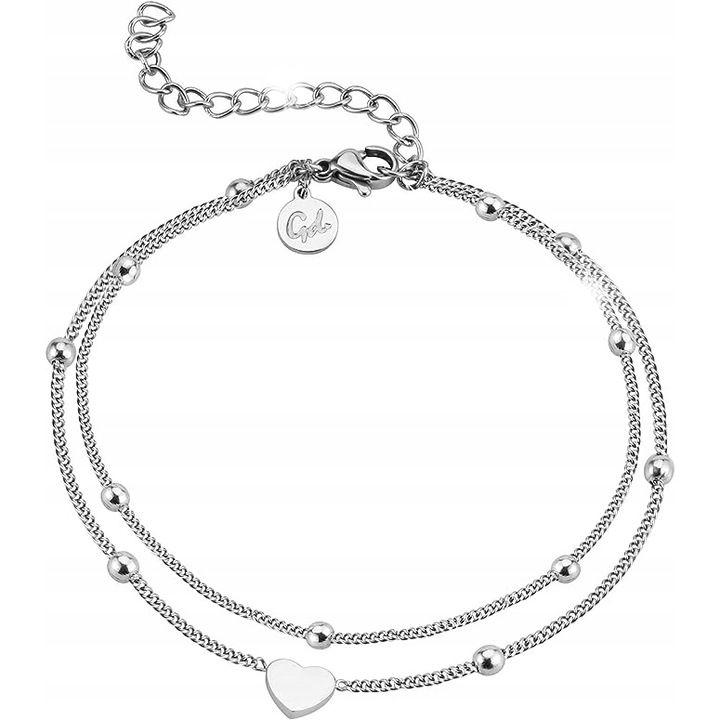 Bratara dubla de glezna din argint