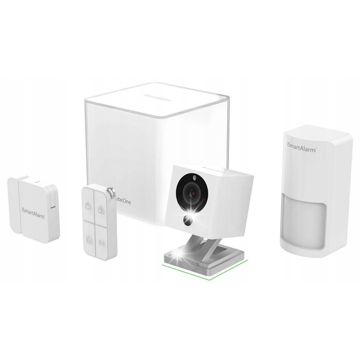 iSmartAlarm riasztórendszer készlet, HD kamera, mozgásérzékelő, nyitásérzékelő, vezérlő, 100dB, 100x100x105mm