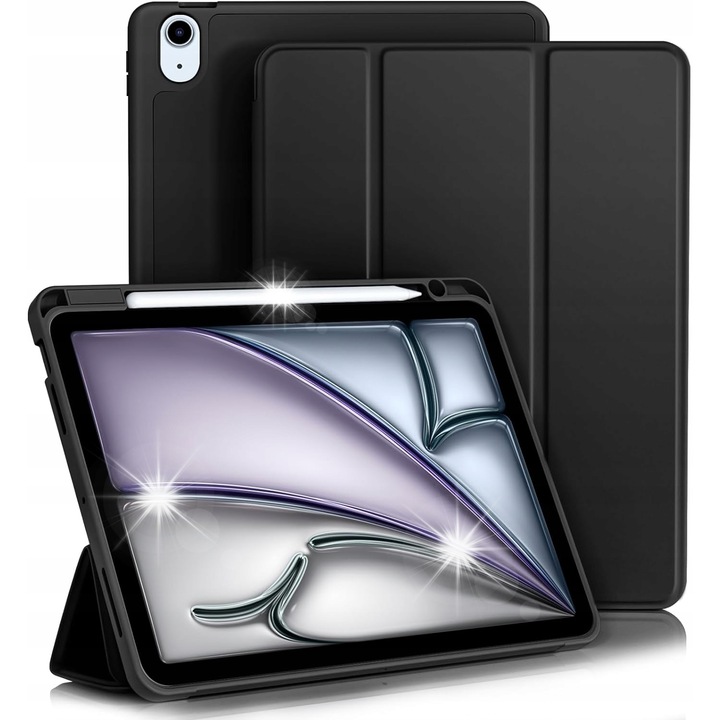 VOBATE tok iPad Air 4 2020 és iPad Air 5 2022-höz, fekete, 10,9 hüvelyk