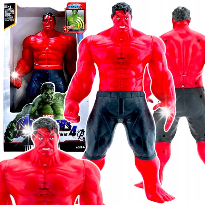 Фигурина Хълк, Играчки, 30см, интерактивна, червена