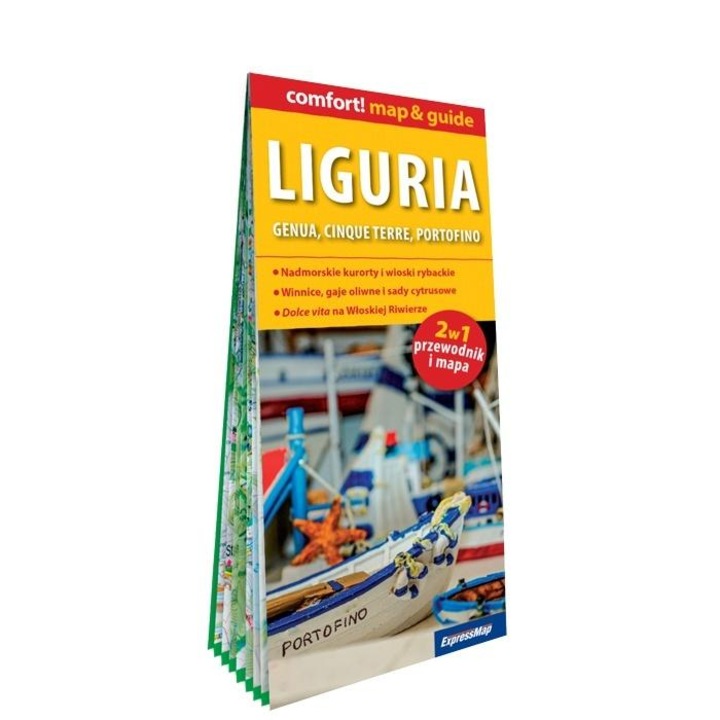 Ghid turistic Comfort! map&guide Liguria 2in1, ExpressMap, 26 locuri de vizitat, format portabil