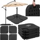 Set baza umbrela de gradina Springos, 4 elemente, 60L, negru, 50x50x7cm