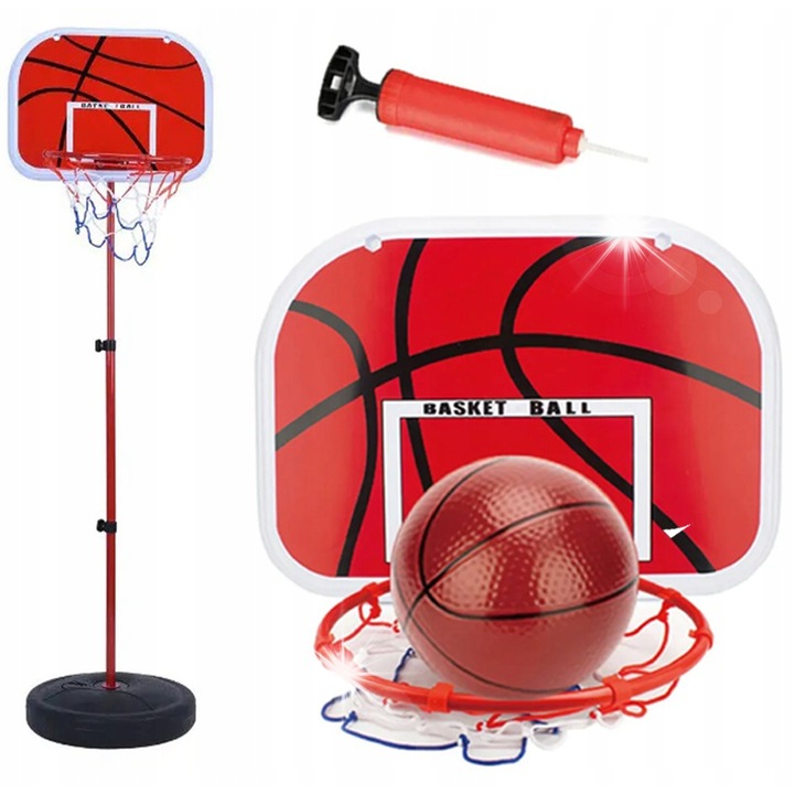 Aptel mini kosárlabda szett, 150 cm, labdával és pumpával, állítható 65-150 cm, 35x25,5 cm