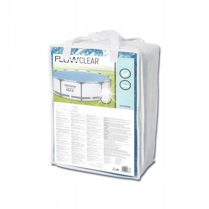 Incarcatoare solara pentru piscina Bestway, 356cm, polietilena, protectie impotriva frunzelor si insectelor