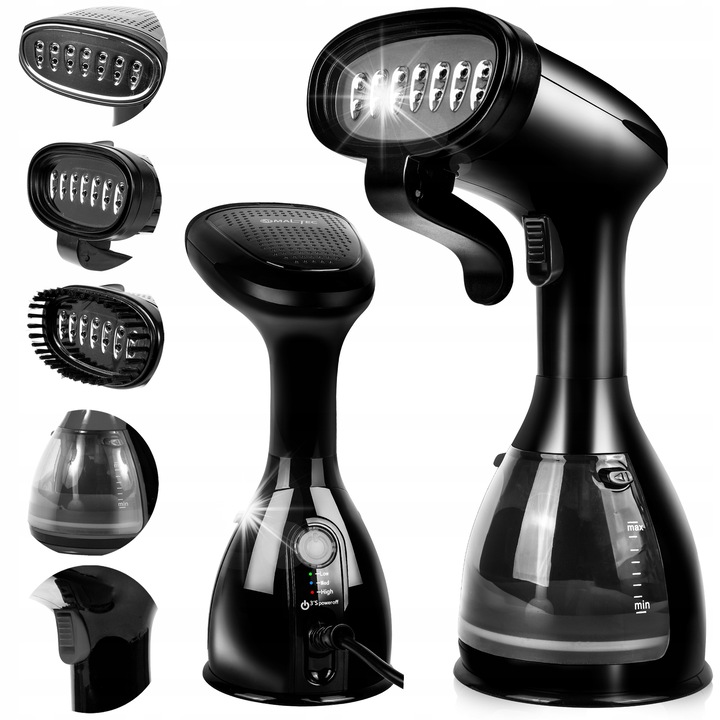 Aparat de calcat cu aburi MalTec HDS5000W, 1500W, negru, 3 niveluri de abur, set cu accesorii