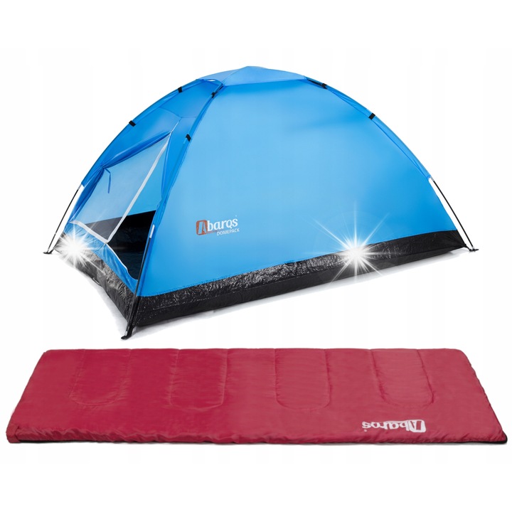 Cort camping AbarQs Domepack 2 személyes, könnyen felállítható, légáteresztő, 200x140x100cm, 1,75kg